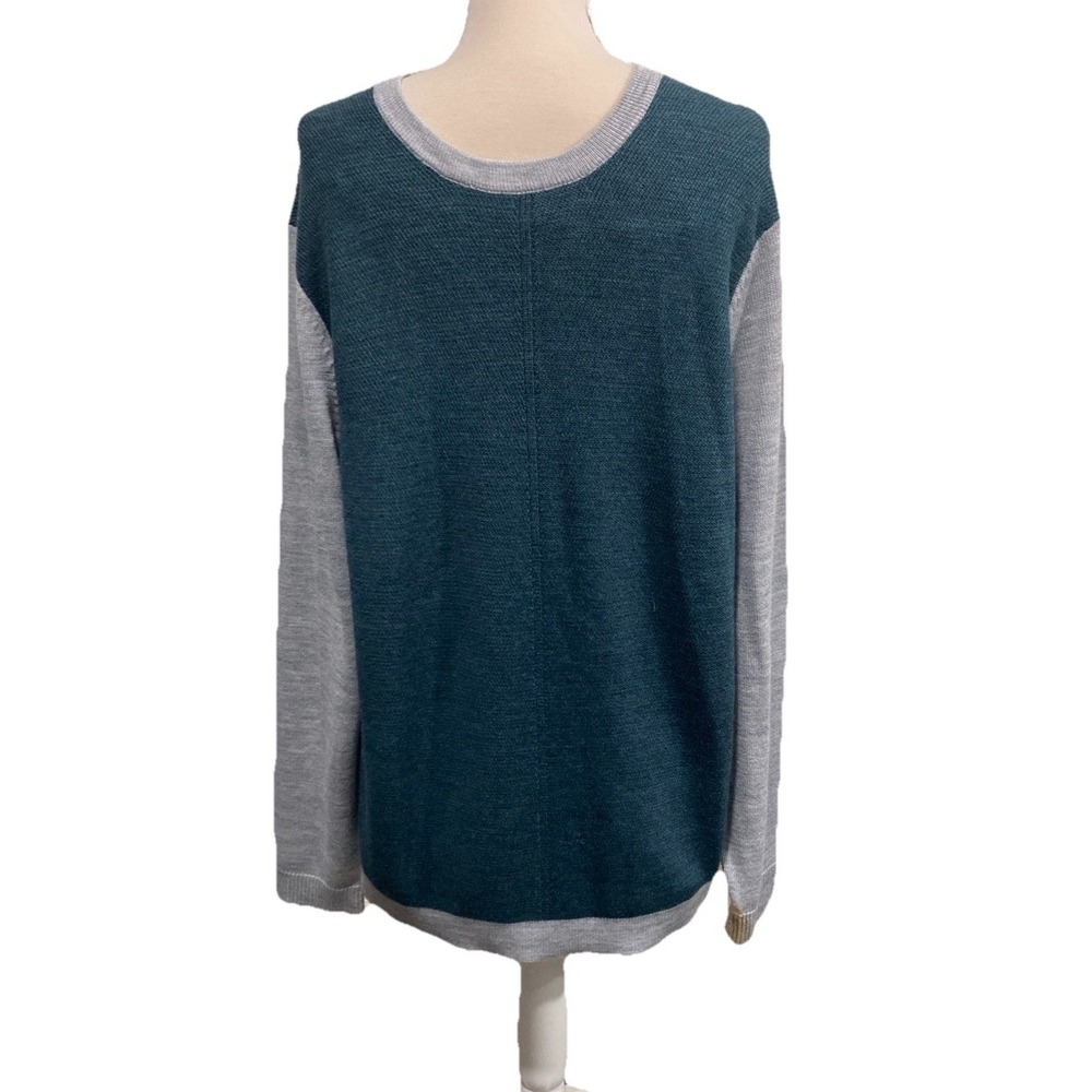 APT. 9 Women's XL Colorblock Sweater Green Gray Ultrasoft Lightweight Knit